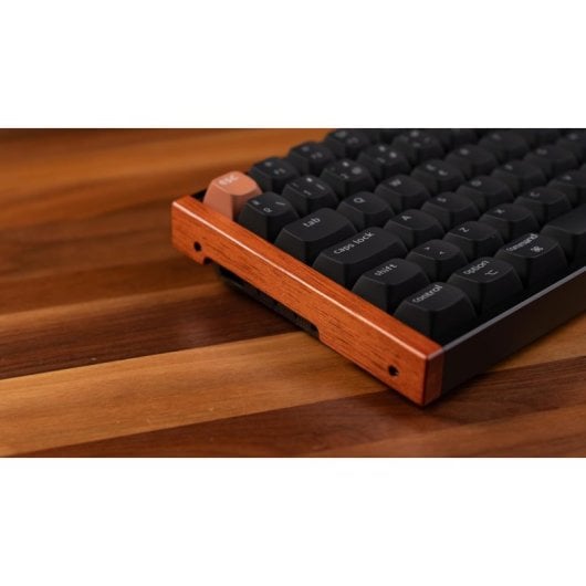 Keychron K2 HE Teclado Mecânico Gaming Magnético Sem Fios Bluetooth Switch PURPLE Preto/Madeira
