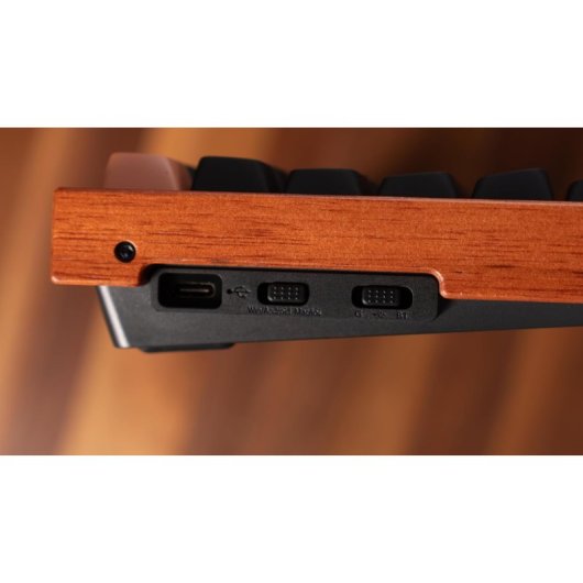 Keychron K2 HE Teclado Mecânico Gaming Magnético Sem Fios Bluetooth Switch PURPLE Preto/Madeira
