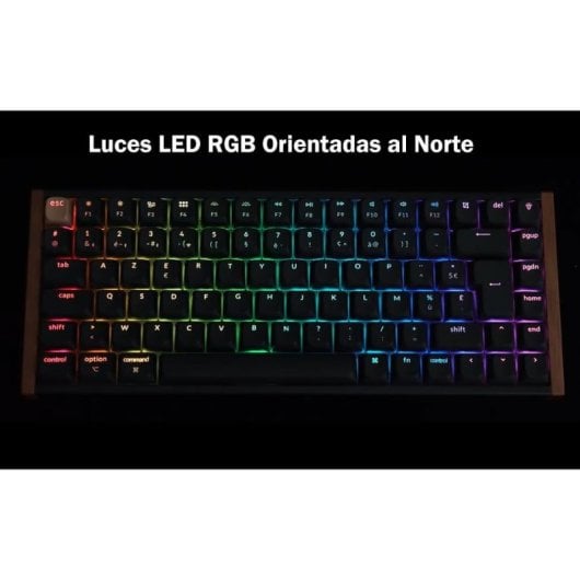 Keychron K2 HE Teclado Mecânico Gaming Magnético Sem Fios Bluetooth Switch PURPLE Preto/Madeira