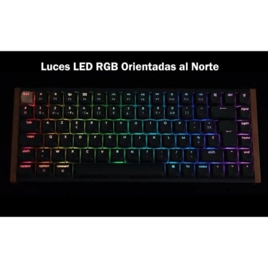 Teclado mecânico Keychron K2 HE Layout ES sem fios retroiluminado madeira