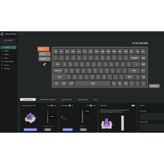 Teclado mecânico Keychron K2 HE Layout ES sem fios retroiluminado madeira