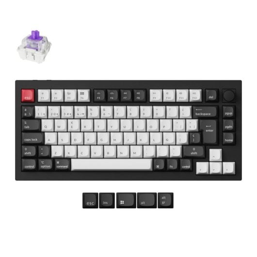 Keychron Q1 HE QMK Teclado Mecánico Inalámbrico Bluetooth Multidispositivo Switch Purple Negro