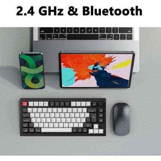 Teclado Keychron Q1 HE Magnético Hall Effect US 75% RGB Bluetooth 2.4G Hot-Swappable
