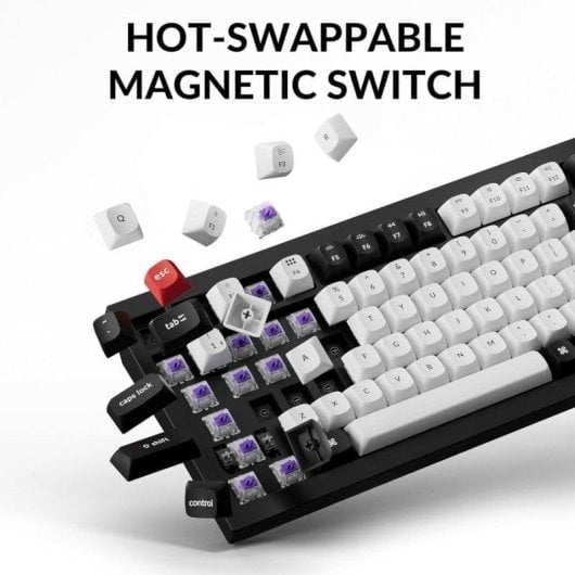 Teclado Keychron Q1 HE Magnético Hall Effect Layout US 75% RGB Bluetooth 2.4G Hot-Swappable