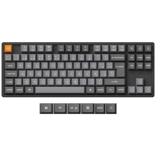 Keychron K8 Max QMK Multi-Device Bluetooth Wireless Mechanische Tastatur Braun Grau Schalter