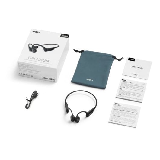 Shokz OpenRun Mini Black Auriculares Inalámbricos Deportivos de Conducción Ósea USB-C IP67 Negros