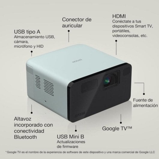 Projetor Epson EF-21G FullHD 1000 Lúmenes 150" Laser 3LCD Google TV Portátil