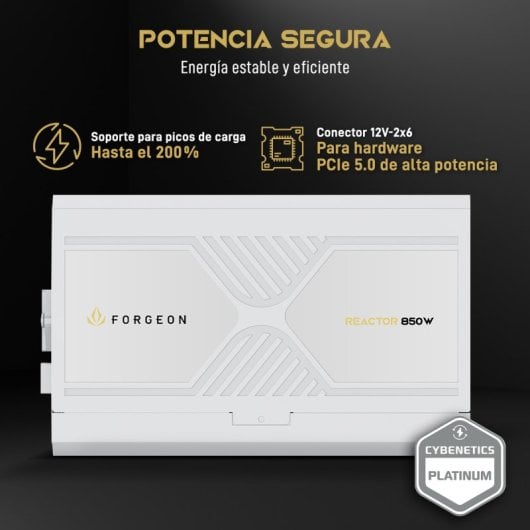 Alimentation entièrement modulaire Forgeon Reactor 850 W Cybenetics Platinum ATX 3.1 PCIe 5.1 Blanc