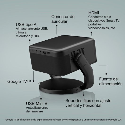Epson EF-22B Proyector Láser 3LCD FullHD HDR10 Google TV 1000 Lúmenes ANSI Negro