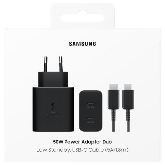 Samsung Cargador USB-C 50W con Carga Rápida Negro