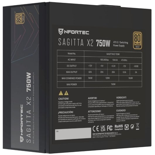 Nfortec Sagitta X2 PCIe 5.1 ATX 3.1 750W 80 Plus Gold Full Modular