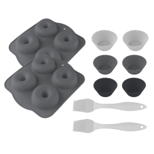 Set di Forme in Silicone Cecotec Cecofry SweetBake Antiaderenti senza BPA per Ciambelle e Muffin