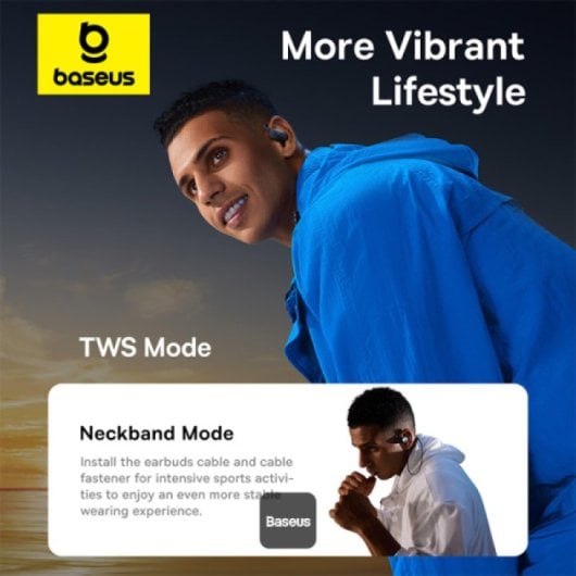 Baseus Eli Sport 1 Open-Ear TWS Auriculares Inalámbricos Abiertos con Escuche de Carga Negros