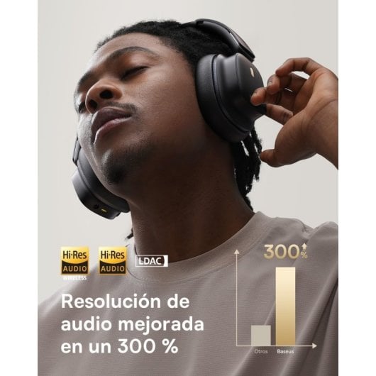 Baseus Bowie 30 Max Auriculares Inalámbricos Bluetooth con Cancelación de Ruido Negros