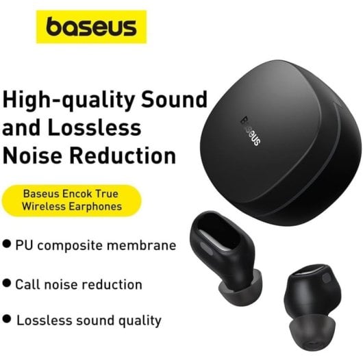 Baseus Bowie WM01 TWS Auriculares Inalámbricos Bluetooth con Estuche de Carga Negros