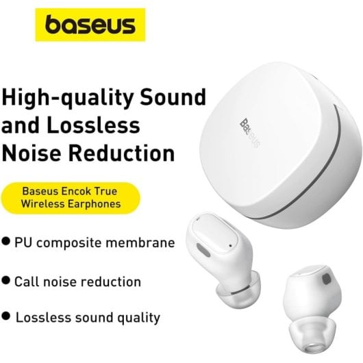 Baseus Bowie WM01 TWS Auriculares Inalámbricos Bluetooth con Estuche de Carga Blancos
