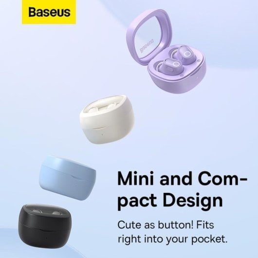 Baseus Bowie WM02 TWS Auricolari Bluetooth wireless con custodia di ricarica bianco crema