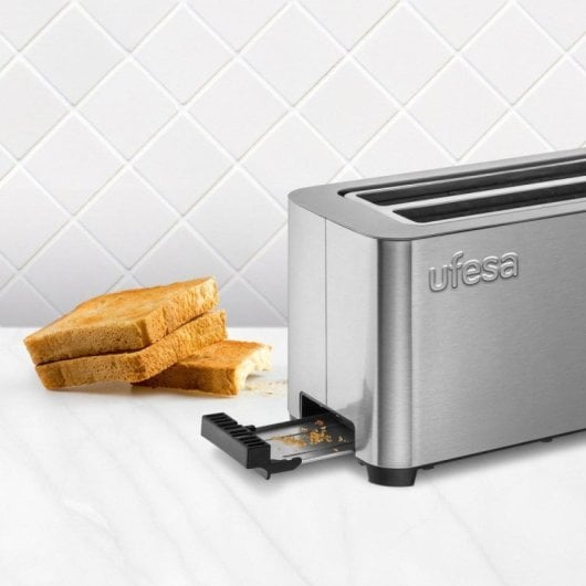 Ufesa Duo Plus Delux Tostadora con Dos Ranuras Largas y Pantalla Digital LCD Acero Inoxidable
