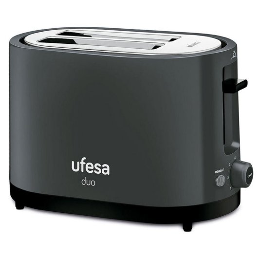 Grille-pain Ufesa TT7585 Duo à deux fentes 750 W Gris foncé