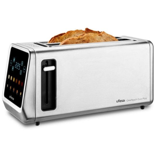 Ufesa OneTouch Duo Plus Tostadora de 2 Ranuras Extra Anchas y Pantalla LED 1450W Acero Inoxidable