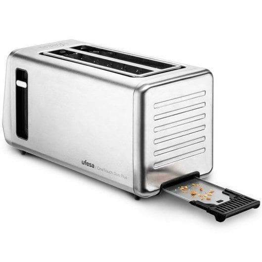Ufesa OneTouch Duo Plus Tostadora de 2 Ranuras Extra Anchas y Pantalla LED 1450W Acero Inoxidable