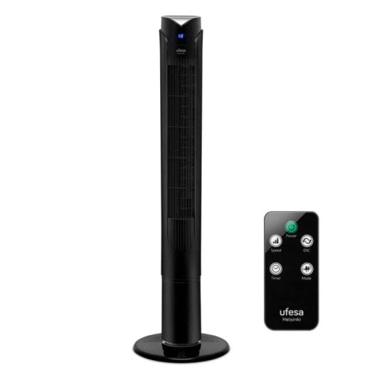 Ufesa Helsinki Ventoinha Torre com Ecrã Tátil LED e Comando à Distância 45W Preta