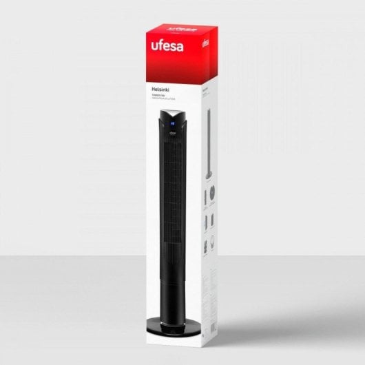 Ufesa Helsinki Ventoinha Torre com Ecrã Tátil LED e Comando à Distância 45W Preta