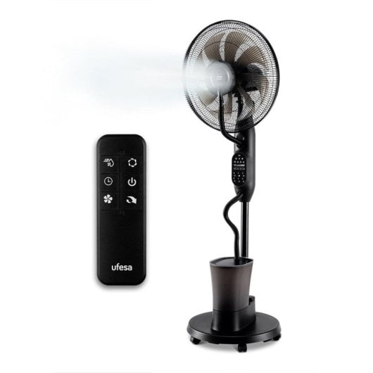 Ufesa Mist Fan Nevada+ Ventilador de Pie Nebulizador con Mando a Distancia Negro