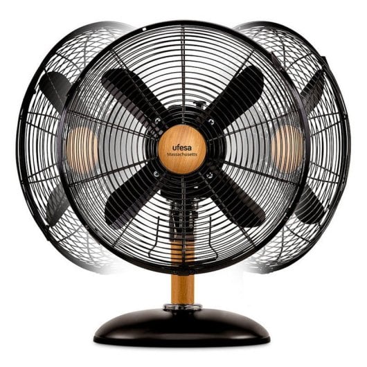 Ufesa Masachusets Mini Ventilador de Sobremesa 30cm 40W Negro/Madera