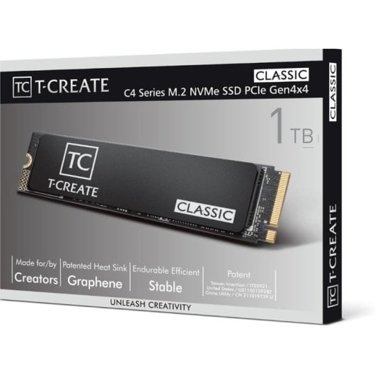 Team Group T-CREATE CLASSIC C47 1TB Disco SSD 7400MB/s NVMe PCIe 4.0 M.2 Gen4 3D NAND
