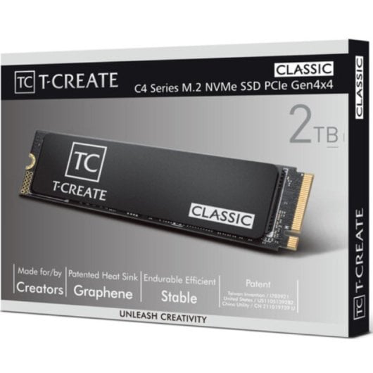 Team Group T-CREATE CLASSIC C47 2TB Disco SSD 7400MB/s NVMe PCIe 4.0 M.2 Gen4 3D NAND
