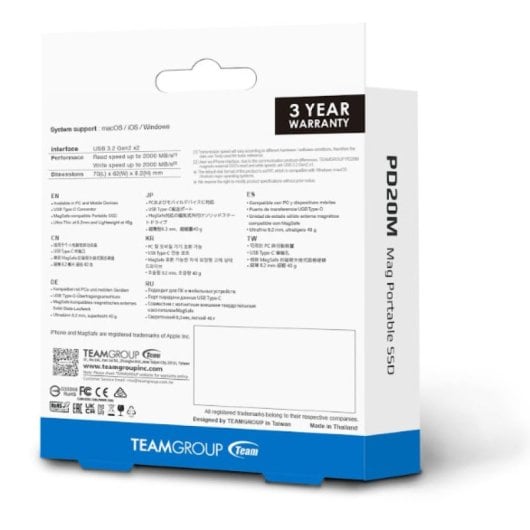 Team Group PD20M 1 TB USB tipo-C USB 3.2 Gen 2x2 Nero