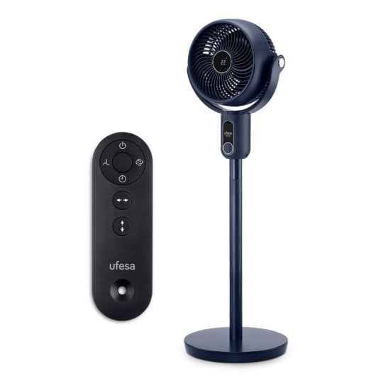 Ufesa Gdansk Ventilador de Sobremesa/Pie Circulador de Aire con Mando a Distancia Azul