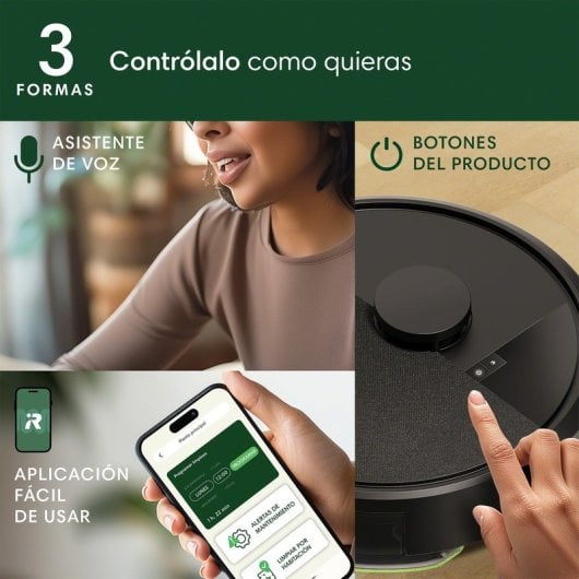 iRobot Roomba 105 Combo Robot Aspirador y Friegasuelos 7000Pa Negro + Base de Autovaciado