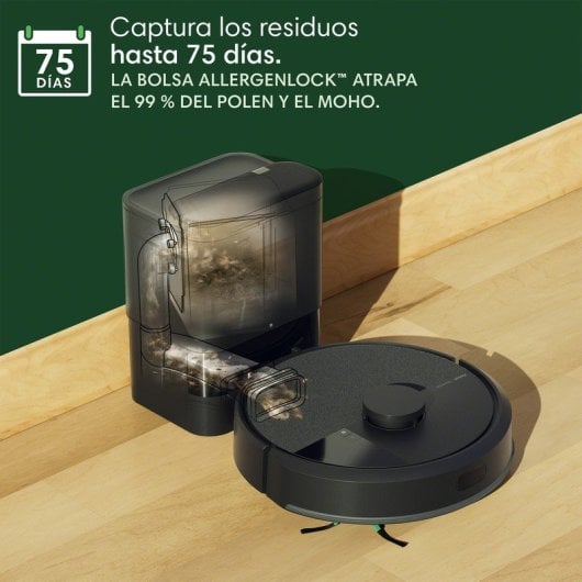 iRobot Roomba 105 Combo Robot Aspirador y Friegasuelos 7000Pa Negro + Base de Autovaciado