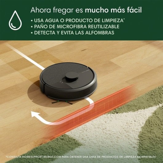 iRobot Roomba 105 Combo Robot Aspirador y Friegasuelos 7000Pa Negro + Base de Autovaciado