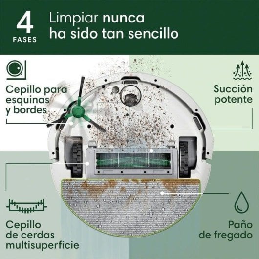 Aspirador Robô com Mopa iRobot Roomba 105 Combo Com Esvaziamento Automatico Navegação LiDAR 7.000Pa