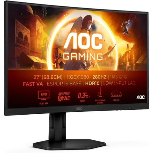 AOC C27G4ZXU 27" LED Fast VA FullHD 280Hz Altoparlanti Altezza Regolabile Adaptive Sync Curvo