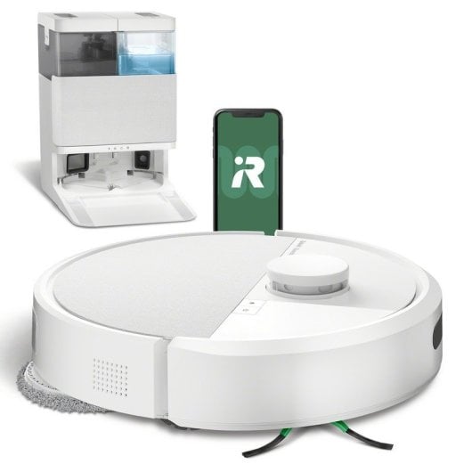 iRobot Roomba Plus 405 Combo Robot Aspirador con Base AutoWash Multifunción y Autolimpiable Blanco