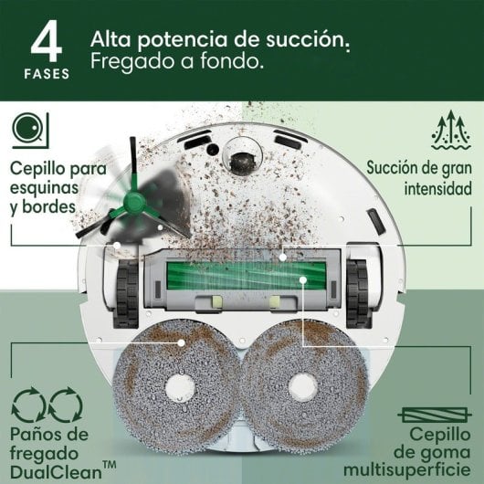 iRobot Roomba Plus 405 Combo Robot Aspirador con Base AutoWash Multifunción y Autolimpiable Blanco