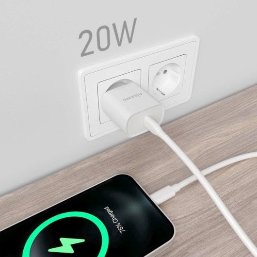 Aisens A110-0752 Cargador 20W USB-C PD3.0 1 Puerto 1xUSB-C Blanco