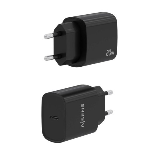 Aisens A110-0753 Cargador 20W USB-C PD3.0 1 Puerto 1xUSB-C Negro