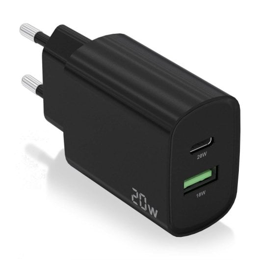 Chargeur Aisens A110-0755 20 W 1 x USB-C PD3.0 1 x USB-A QC3.0 Noir