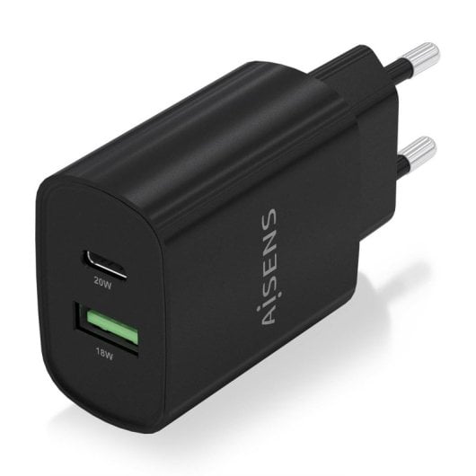 Chargeur Aisens A110-0755 20 W 1 x USB-C PD3.0 1 x USB-A QC3.0 Noir