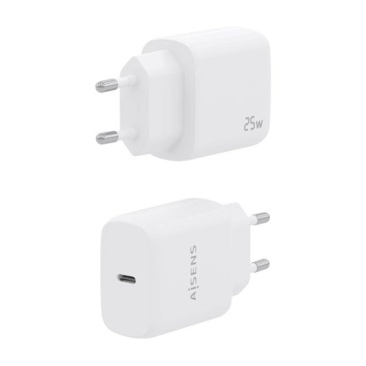 Aisens A110-0756 Cargador 25W USB-C PD3.0 1 Puerto 1xUSB-C Blanco
