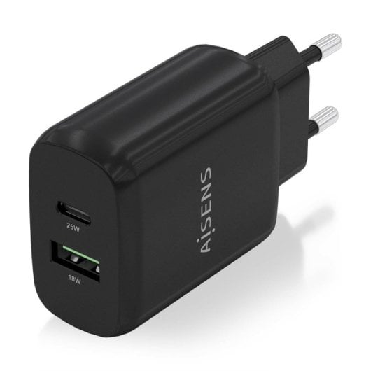 Chargeur Aisens A110-0759 25 W 1 x USB-C PD3.0 1 x USB-A QC3.0 Noir