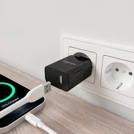 Aisens A110-0854 Carregador de Alta Eficiência USB 10W  5V/2A Preto