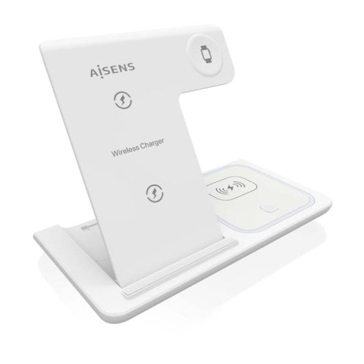 Aisens ASCH-15W3WC044-W Cargador Inalámbrico USB-C 3 en 1 de 15W Blanco
