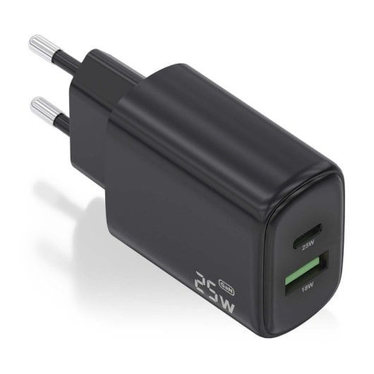 Chargeur Aisens A110-0912 25 W 1 x USB-C PD3.0 1 x USB-A QC3.0 Noir