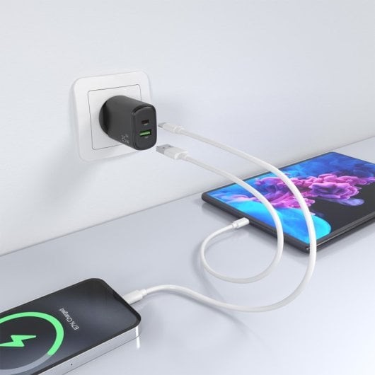 Chargeur Aisens A110-0912 25 W 1 x USB-C PD3.0 1 x USB-A QC3.0 Noir